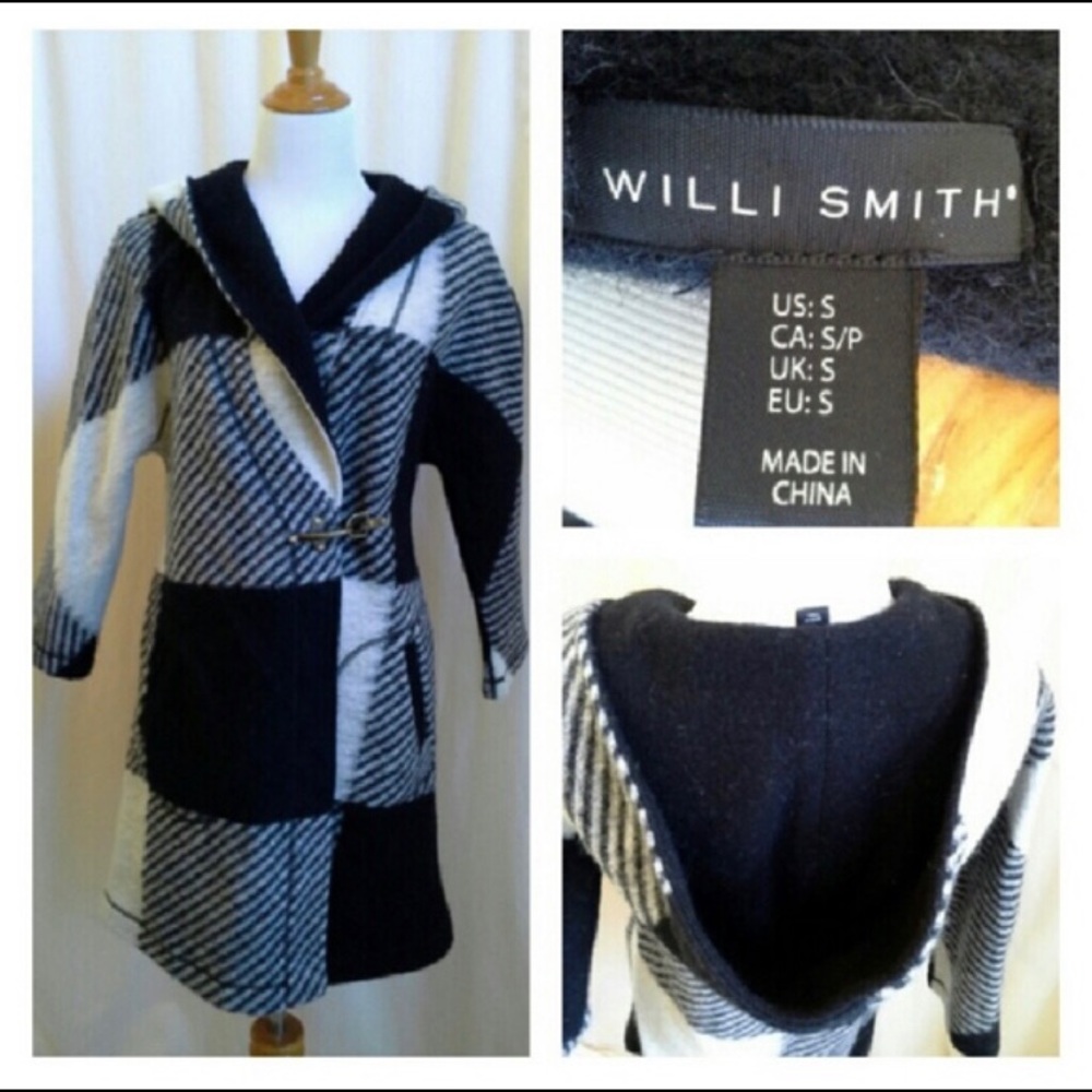 Willi Smith Plaid Wool Coat size small
